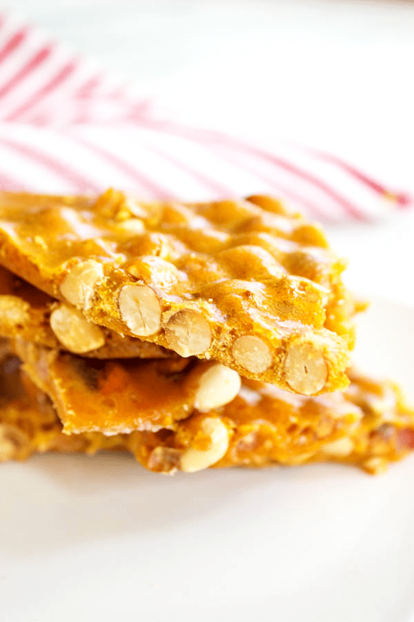 Making my GRANDMA'S PEANUT BRITTLE is one of my favorite holiday traditions. This classic treat of salty-sweet perfection, is surprisingly easy to make. GRANDMA'S PEANUT BRITTLE stack