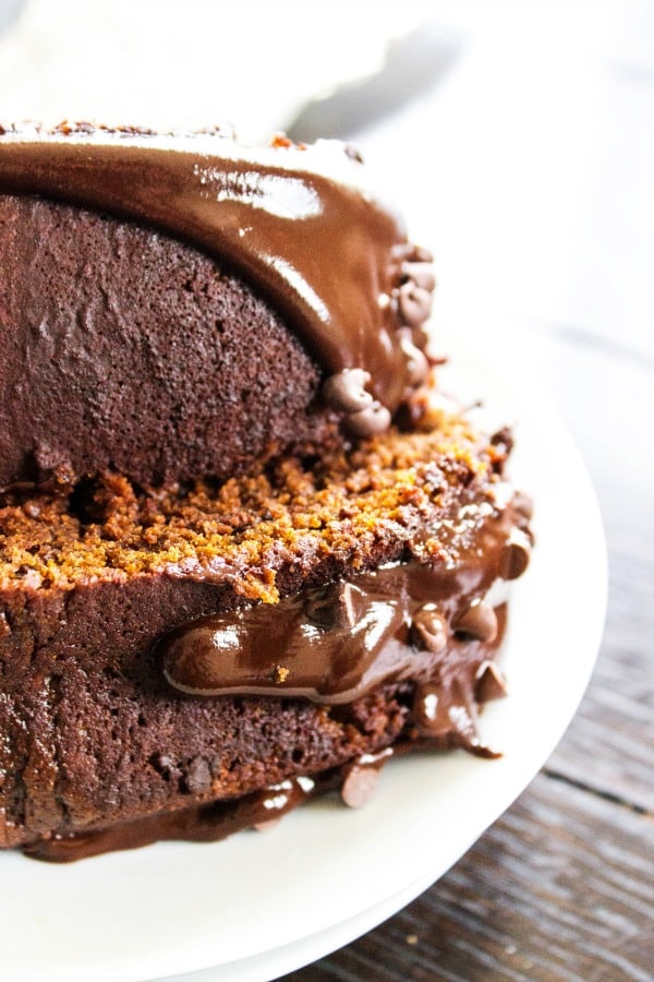 triple chocolate pumpkin cake