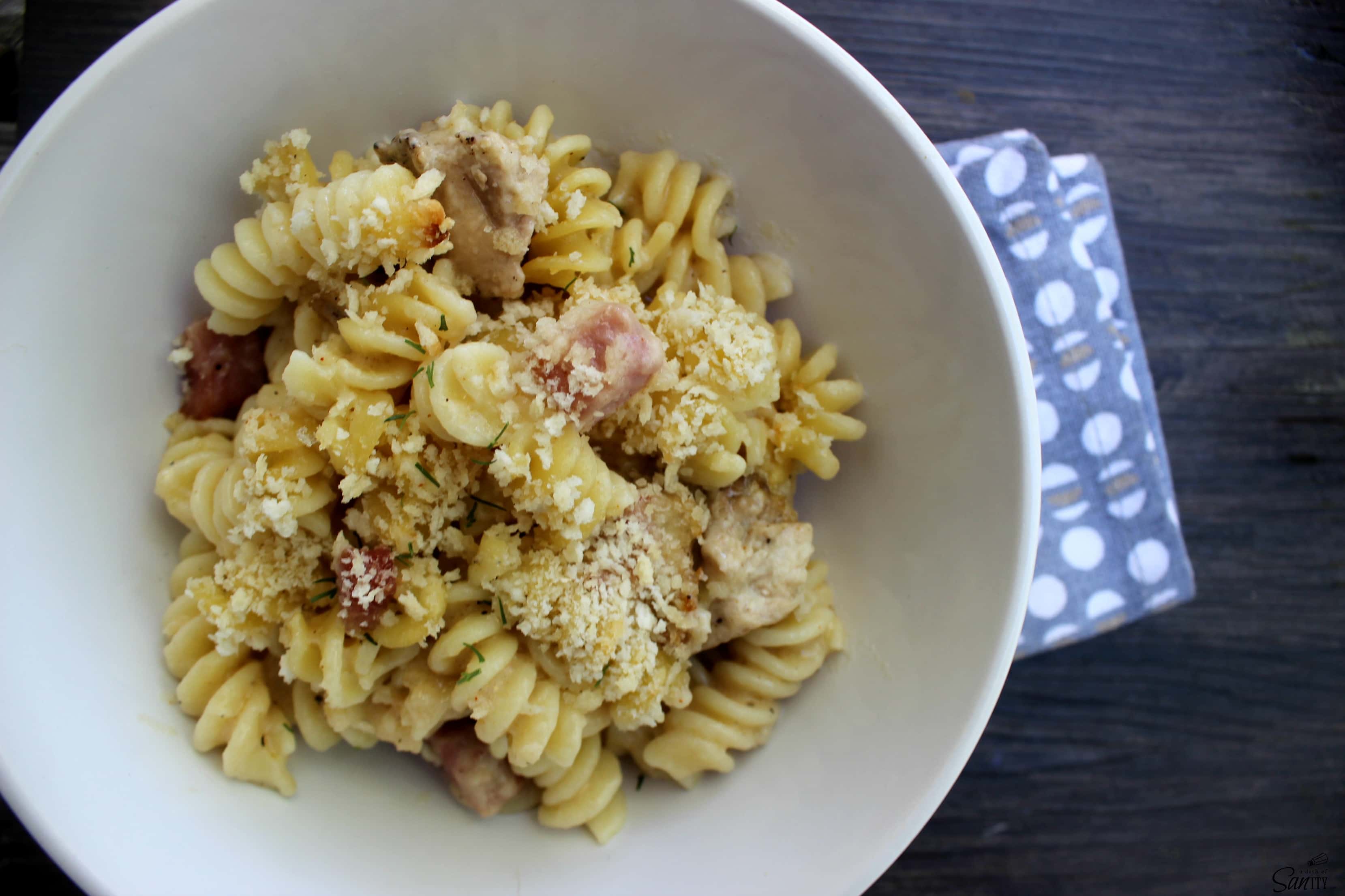 Creamy Chicken Cordon Bleu Pasta Bake