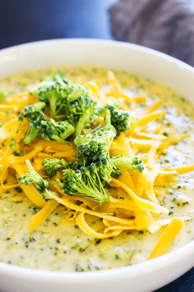 Best ever BROCCOLI & CHEESE SOUP. Made with fresh broccoli and three kinds of cheese; this recipe is easy, simple and ready in 45 minutes.