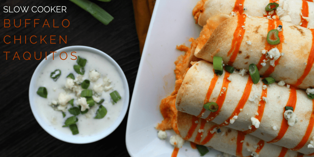 slow cooker buffalo chicken taquitos