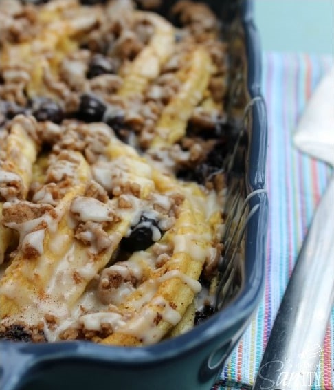 Overnight Blueberry Waffle Bake