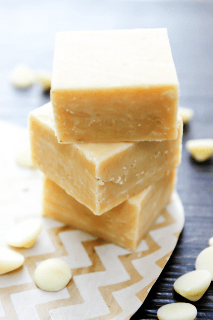 White Chocolate Peanut Butter Fudge squares