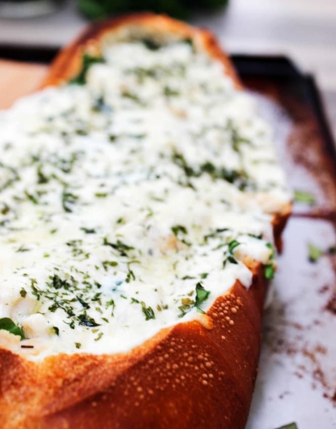 stuffed chicken alfredo bread