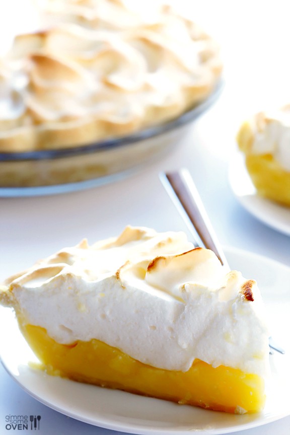Lemon Meringue Pie crust lemon custard filling, egg white meringue baked