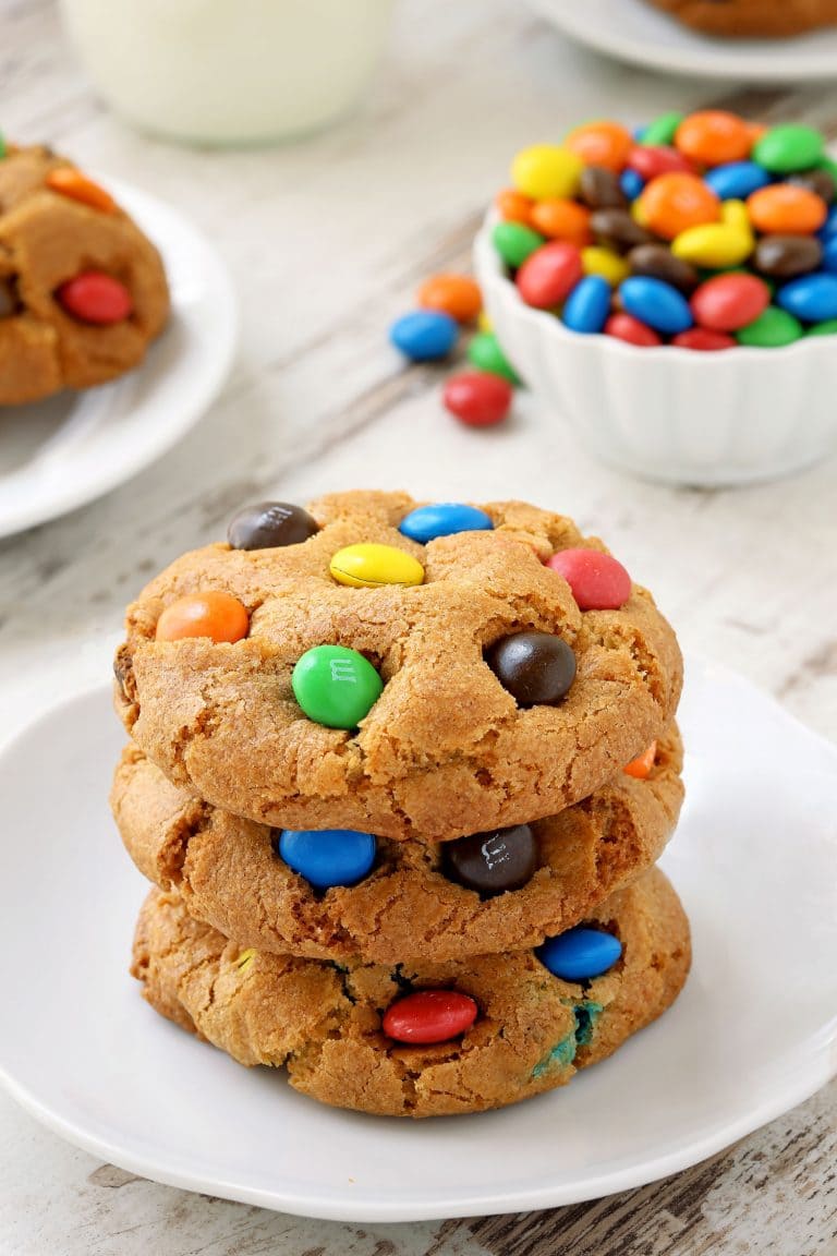 Soft cookies with M&M candies