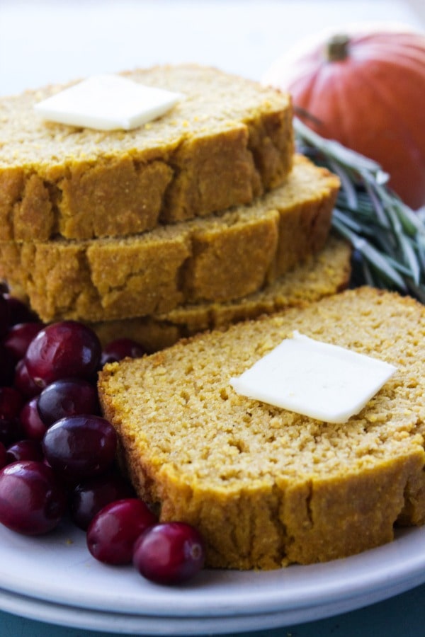 This Pumpkin Cornbread is a fantastic spin on classic cornbread, made with pumpkin and spices. It is perfect for the holiday season. pumpkin-cornbread-featured