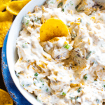 BACON CHEDDAR RANCH DIP - Easy to throw together & addictive. This dip is loaded with bacon, cheddar cheese & ranch, all the fixings of awesomeness.