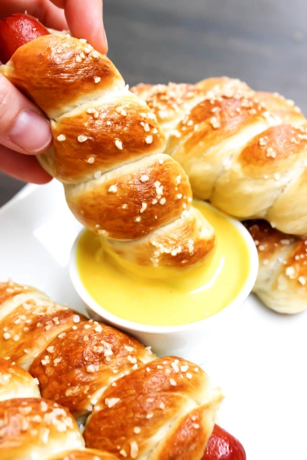 Easy Pretzel Hot Dogs - A Dash of Sanity