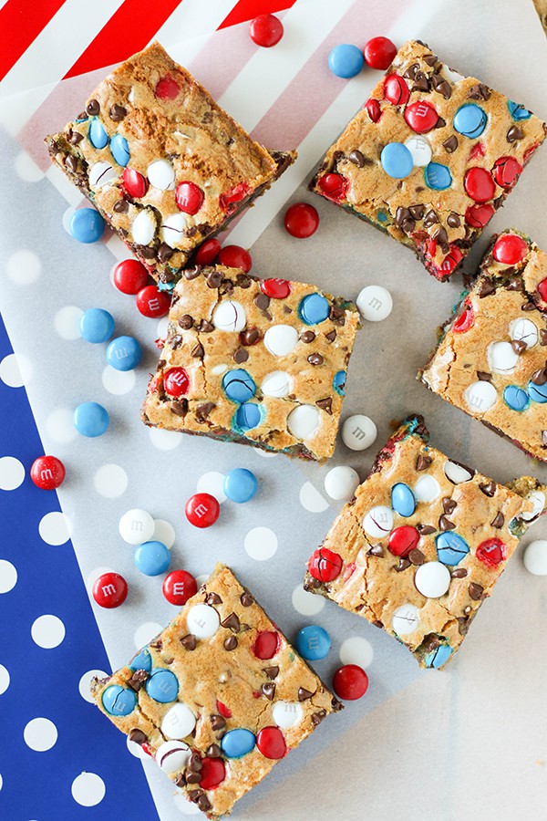 RED, WHITE & BLUE M&M COOKIE BARS