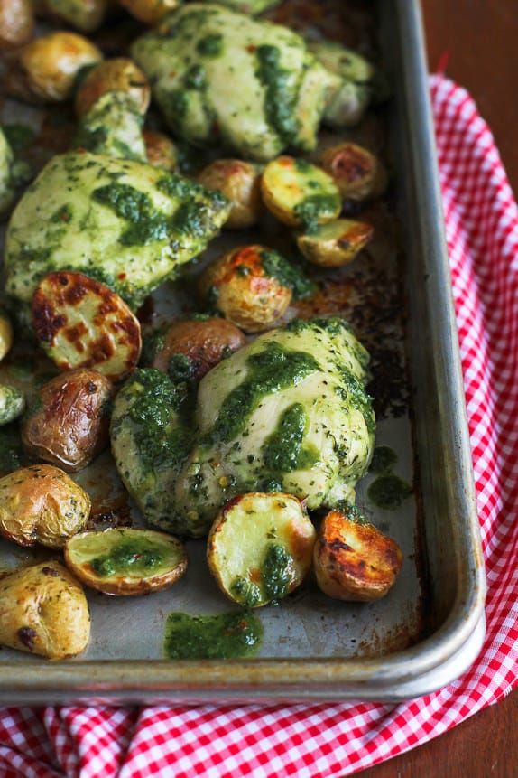 CHIMICHURRI CHICKEN POTATO SHEET PAN MEAL RECIPE