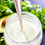 CILANTRO AVOCADO RANCH DRESSING - Ready in 5 minutes & packed with flavor with avocado and fresh cilantro, this dressing is really easy to make.