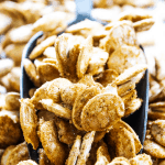 CINNAMON SUGAR PUMPKIN SEEDS will surely become a favorite Halloween snack, turning your pumpkin seeds into little churro bites.