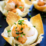 These BAKED SHRIMP WONTONS are a deliciously easy appetizer. Simple and elegant, your guests will love this twist on rangoons.