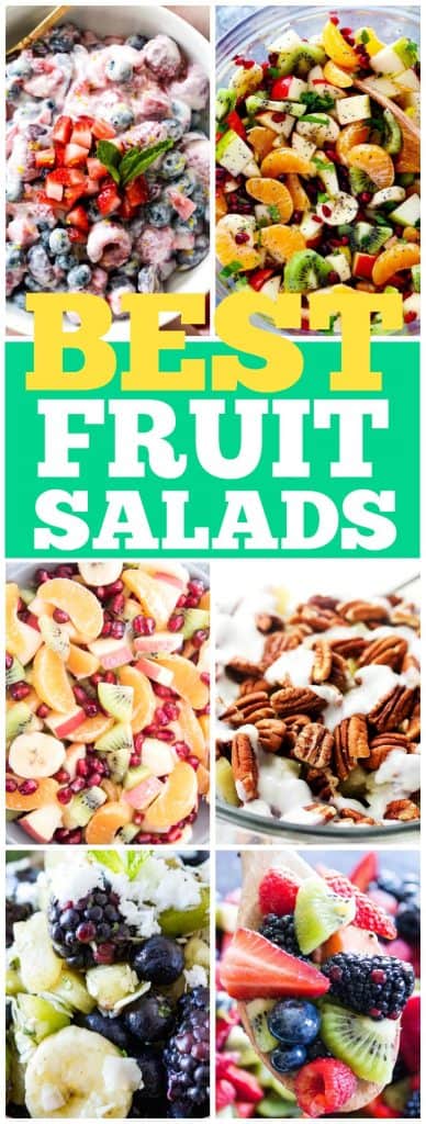 BEST FRUIT SALAD RECIPES that will fill your bowl with absolute deliciousness. The options are endless and all of the recipes easy to make! best fruit salad recipes to make