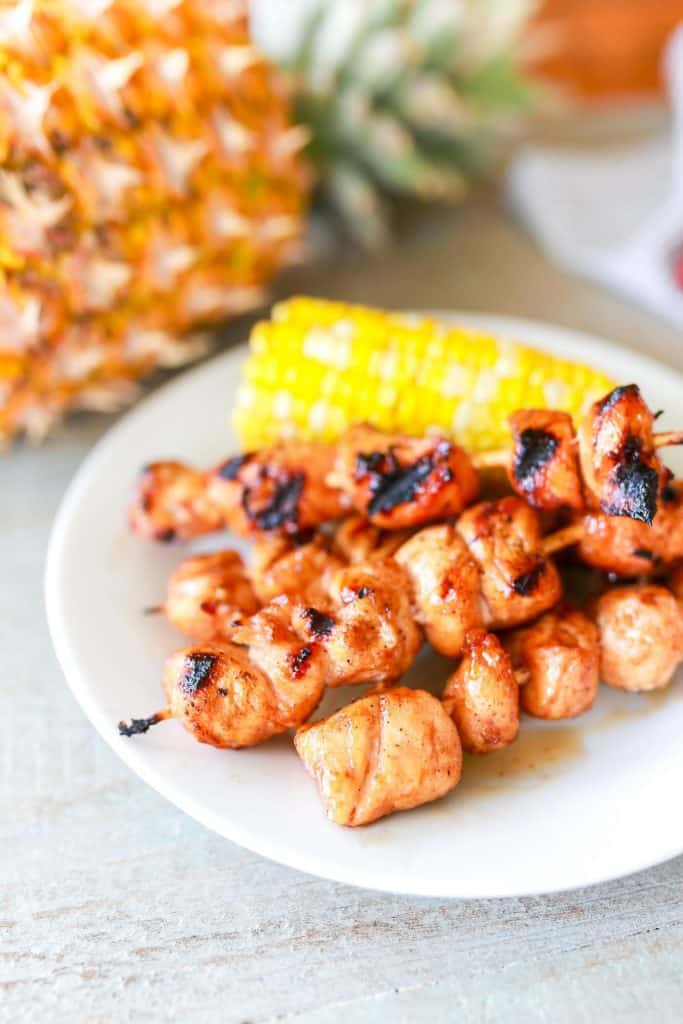 maple barbecue chicken kabobs