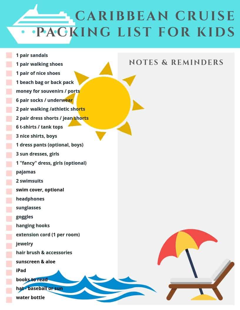 Caribbean Cruise Packing List For Kids A Dash Of Sanity