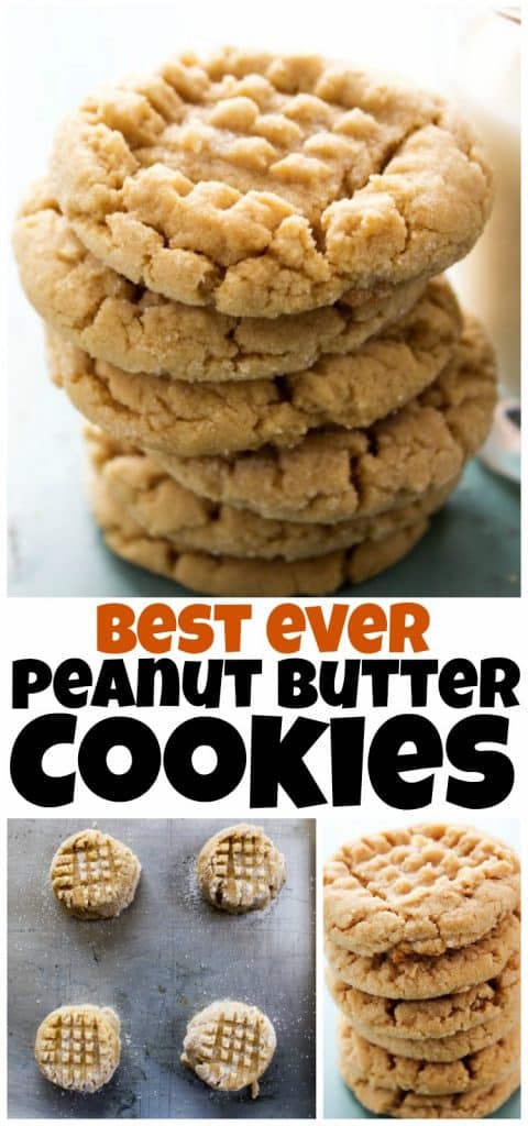 A collage of images of the best ever peanut butter cookies